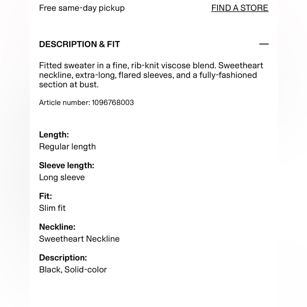 H&M Black Ribbed Knit Top - Picture 10 of 11